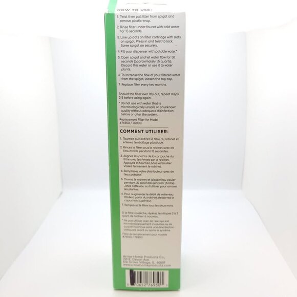 Arrow Home Cleara Water Filter System 2 Filters 1 Spigot H2O Refill New Sealed - Picture 5 of 9
